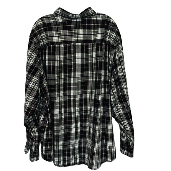 Faded Glory Men's Cotton Flannel Button Front Long Sleeve Shirt XXL Brown Plaid - Picture 2 of 10